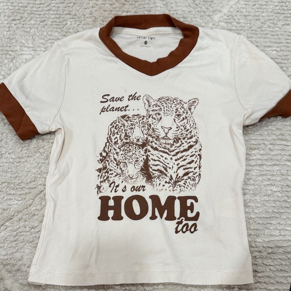 Other - Save the Planet Home Art Print - Cream and Brown